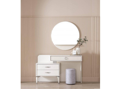 Modern console make-up table dressing table set 3-piece white