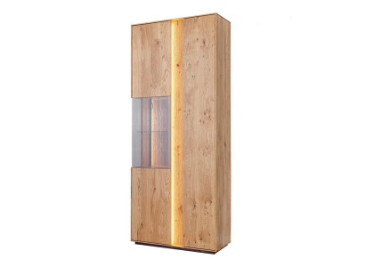 Woonkamer Bruine houten vitrine LED-vitrine Houten kast Glazen kast Nieuw