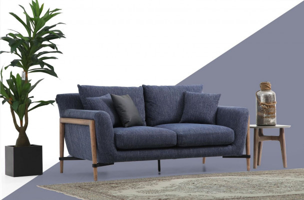 Vierzitsbank 4-zits stoffen bankstellen Modern Design Woonkamer Blauw