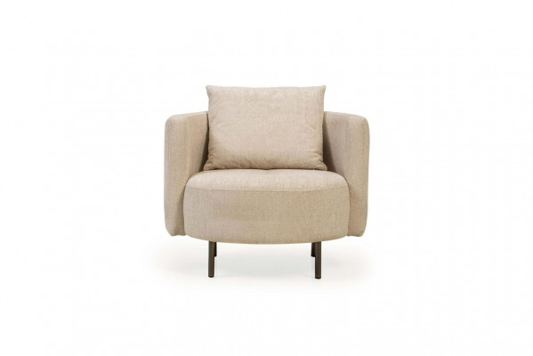 Stoel van stof Cocktailsessel Eenzitter Beige Designer Stoel Nieuw