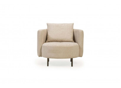 Stoel van stof Cocktailsessel Eenzitter Beige Designer Stoel Nieuw