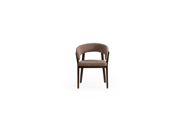Moderne bruine eetkamerstoel Luxe gestoffeerde stoelen Houten frame