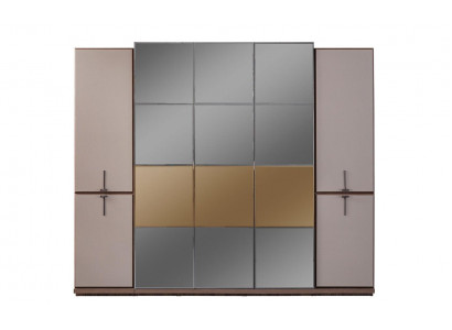 Kledingkast Garderobekast Design Houten kast met spiegel Grijs