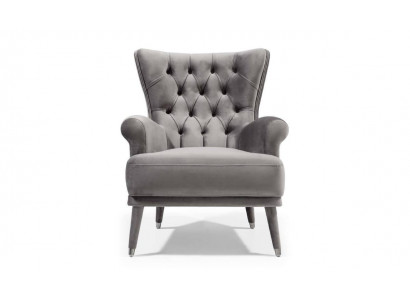 Grijze Chesterfield fauteuil Woonkamermeubels Gestoffeerde fauteuil Met armleuningen