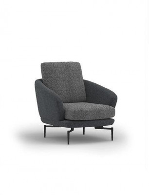 Grijze fauteuil luxe gestoffeerde meubels woonkamer design textiel gestoffeerde stoel nieuw