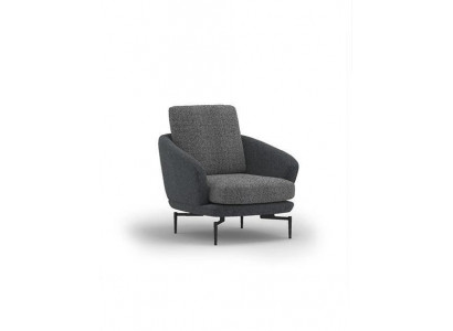 Grijze fauteuil luxe gestoffeerde meubels woonkamer design textiel gestoffeerde stoel nieuw