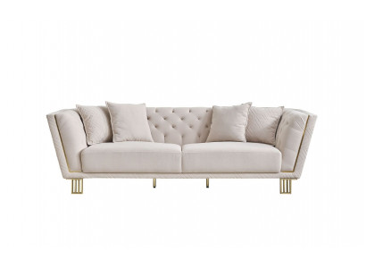Moderne witte Chesterfield 3-zits woonkamer textiel bank bankstel