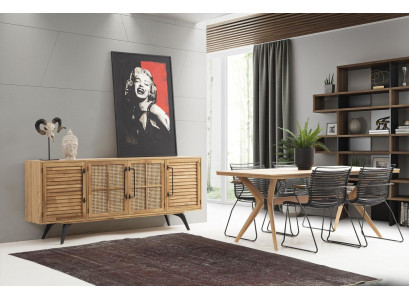 Eetkamerset Eethoek Eetkamer Eettafel Stoelen Set 5-delig Bruin Hout Modern
