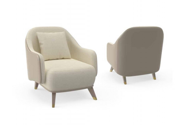 Fauteuil 1-zits gestoffeerde design luxe textielbank witte bank nieuw