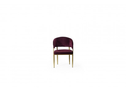 Donker-lila eetkamerstoel ontwerper metalen frame eetkamer houten stoelen