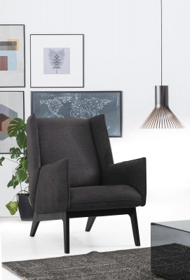 Bankstel Bankstel 2-zits fauteuil Tweezitter Grijs Modern Stoffen Set