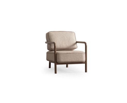 Moderne beige fauteuil eenzitter design woonkamer leunstoel