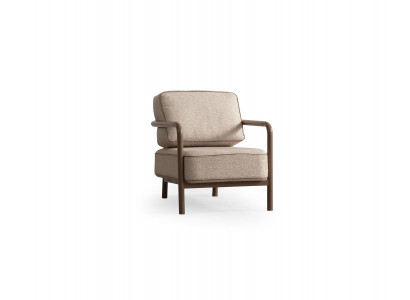 Moderne beige fauteuil eenzitter design woonkamer leunstoel