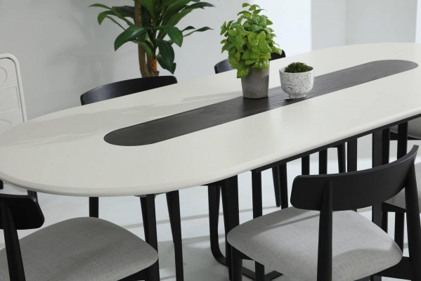 Eetkamergroep Eettafel Stoelen Tafel Hout Set 7-delig Wit Tafels Nieuw