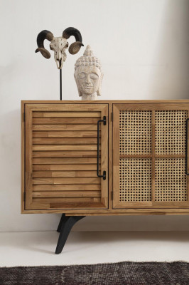 Eetkamerset Eethoek Eetkamer Eettafel Stoelen Dressoir 6-delig Bruin Hout