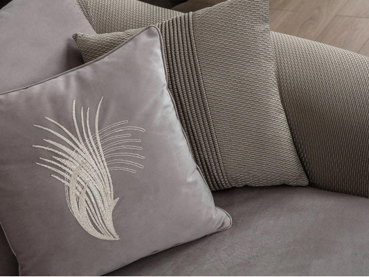 Woonkamer Luxe Grijs Bankstel Set 2x Driepersoonsbanken Nieuw Fauteuil Design Meubels
