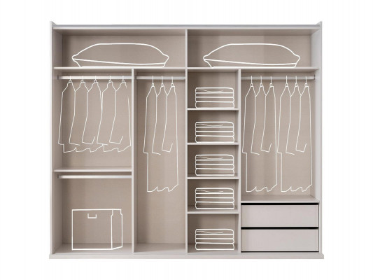 Luxe kasten ontwerp kledingkast spiegel groot wit hout modern.