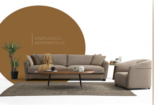 Sofa set 4 zits fauteuil vierzitter modern stof beige set ontwerp