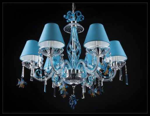 Bohemen Moderne kroonluchters Licht Plafondverlichting Kristallen kroonluchter Blauwe lamp