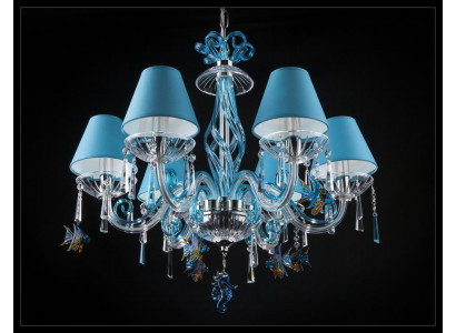 Bohemen Moderne kroonluchters Licht Plafondverlichting Kristallen kroonluchter Blauwe lamp