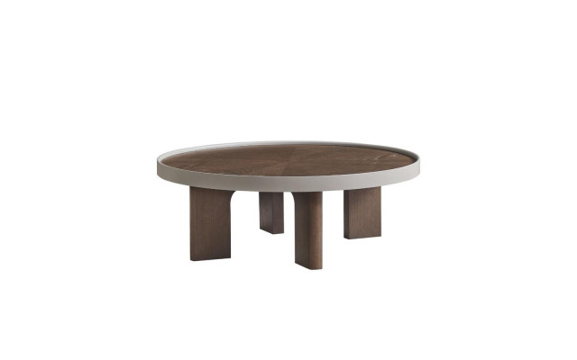 Bruine woonkamer Ronde salontafel Designer houten tafel Ronde tafels Nieuw