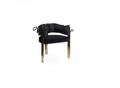 Zwarte metalen stoel Ontwerper eetkamerstoelen Luxe roestvrijstalen stoelen