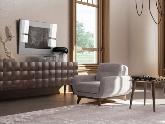 Luxe stoffen fauteuil woonkamer bekledingsmeubilair stof textiel inrichting nieuw