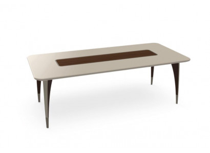 Luxe eettafel voor eetkamer in witte kleur, moderne houten meubels.