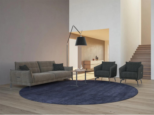 Ontwerp Grijs Bankstel Driepersoons Modern 2x Fauteuil Luxe Salontafel