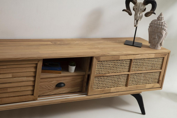 TV-standaard RTV lowboard salontafel bruin hout modern woonkamerset