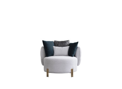 Witte textiel fauteuil luxe eenzitter designer woonkamer fauteuil