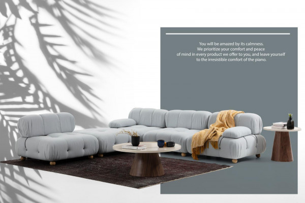 Hoekbank Bank Stof Woonkamer Bankstellen Hoek Grijs Modern Polyester Ontwerp