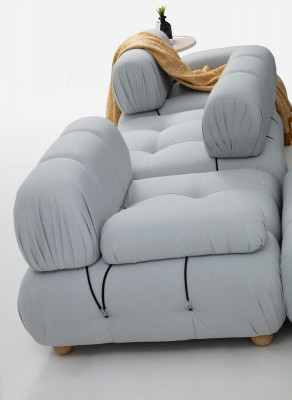 Hoekbank Bank Stof Woonkamer Bankstellen Hoek Grijs Modern Polyester Ontwerp