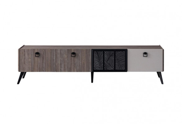 Dressoir woonkamer tv-standaard RTV laag sideboard kast hout grijs commode