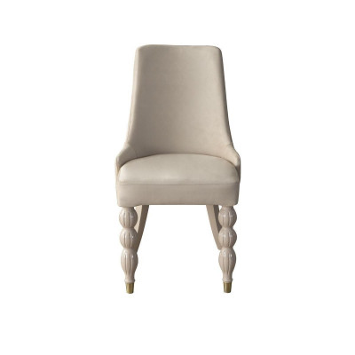 Moderne eetkamerstoelen Designer keukenstoelen x6 Beige gestoffeerde stoelen