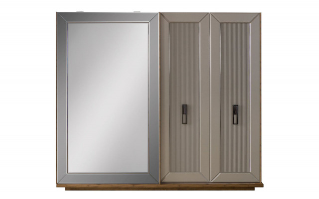 Garderobekast Kast Spiegel Houten kast Beige