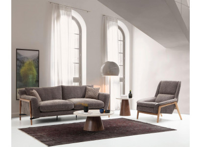 Bankstellen Bankstel 4 zits Fauteuil Vierzitter Stof Woonkamer Grijs