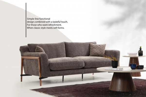 Bankstellen Bankstel 4 zits Fauteuil Vierzitter Stof Woonkamer Grijs