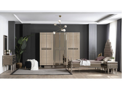 Slaapkamer Compleet bed 2x Nachtkastjes Commode met spiegel 5-delig
