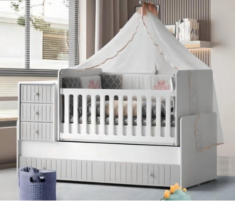 Stijlvol gezellig kinderbed voor een rustgevende slaap Luxueus Grijs verwijdering
