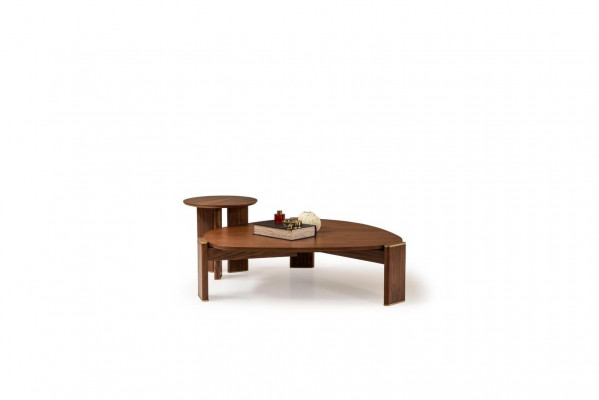 Woonkamer salontafel bijzettafel set designer koffietafel 2-delig
