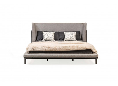 Grijze tweepersoonsbed Slaapkamerbed Moderne slaapkamer gestoffeerde bedden