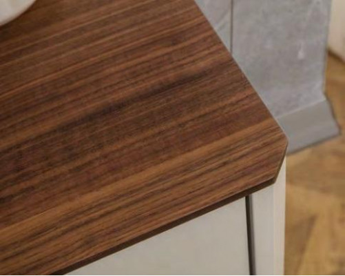 Stijlvolle houten make-uptafel Beige glas Tafel Luxe slaapkamer meubels