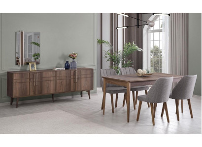 Eetkamerset Eethoek Eettafel Set 9-delig Eetkamer Bruin Hout