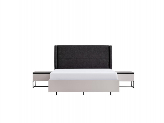 Complete slaapkamermeubels tweepersoonsbed hout 3-delig design wit bed set