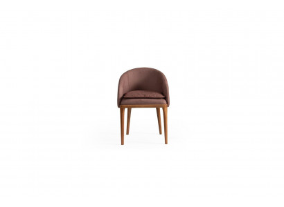 Exclusieve bruine eetkamerstoel designer eenzitter houten frame stoelen