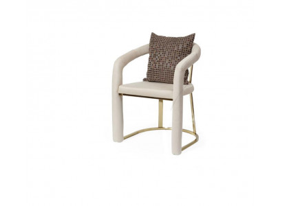 Beige designerstoel Luxe houten frame Ontwerper eetkamerhouten stoelen.