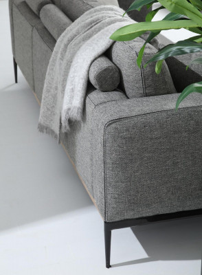 Bankstel 2-zits fauteuil tweezitsstoffen banken modern design grijs