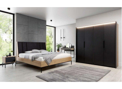 Kledingkast Zwart Luxe Hout Slaapkamer Elegant Kastontwerp Modern