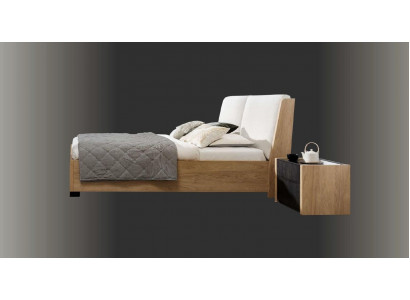 Bed Beige Wood Design Modern Bedroom Double Beds Elegant Furniture New